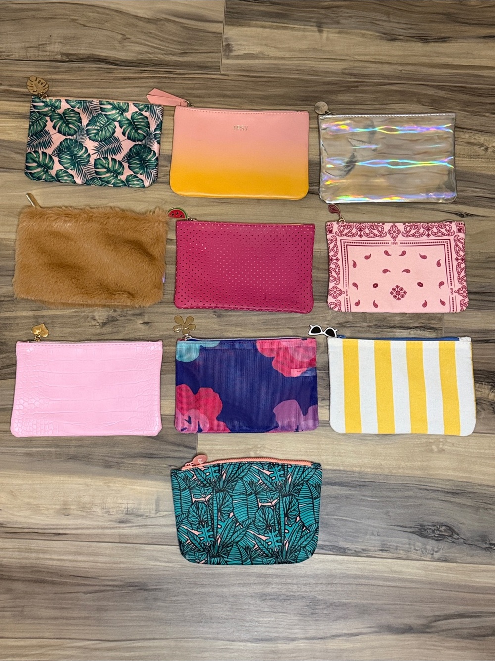 NEW Set of 10 Ipsy Makeup / Cosmetic Bags